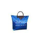Customized Blue Foldable Oxford Tote Bag for Shopping With Logo - Printing