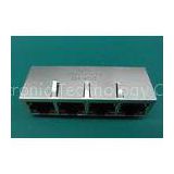 Receptacle ADSL Gigabit Ethernet 4 Port RJ45 Connector Right Angle 1 X 4 21.3mm