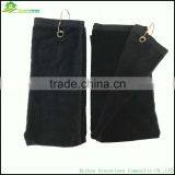 Cotton Custom Embroidered Tri Fold Golf Towels Custom With Grommet Hooks Embroidered Gym Towel thumbnail-6