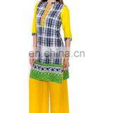 Manufacturer Latest Printed 3/4 Sleeve Band Collar 100% Cotton Kurtis thumbnail-4