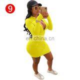 Season Autumn Items Solid V-neck Bodycon Women Stylish Sexy Dress 2021 Women Dresses Women Casual Dresses thumbnail-7
