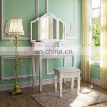 French Style Carving Wood Dressing Table Set Bedroom Dresser thumbnail-4