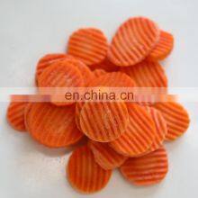 BRC A DIA 30-50mm THK 6-8mm Crincle Cut Straight Cut IQF Frozen Slices Carrot From Sinocharm