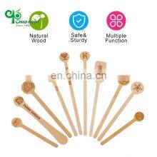 Yada Custom Round Handle 6 Inch Coffee Stirrers Stir Sticks Biodegradable Disposable Natural Birch Wooden Stir thumbnail-3