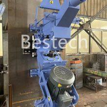 Wind power tower drum tank vertical surface shot blasting machine