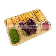 Natural Bamboo Cheese Board Charcuterie Platter WIth Bowls thumbnail-1