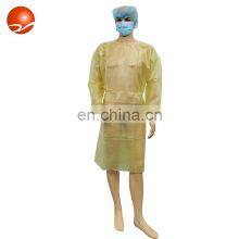 China Manufacturer of Disposable 30gsm PP+PE Laminated Nonwoven Isolation Gown