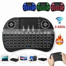 2020 Hot Selling Backlight 2.4GHz i8 Mini Wireless Keyboard Touch Pad i8 Air Fly Mouse Backlit Keyboard for Android tv Box thumbnail-2