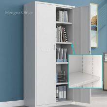 H1800W850D390mm Steel Filing Cabinet – Standard 2-Door Metal Office Cupboard With Adjustable Shelves thumbnail-1