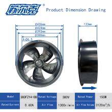 380FZY-DB External Rotor Axial Flow Fan, Pure Copper Wire Motor Cooling Fan thumbnail-2