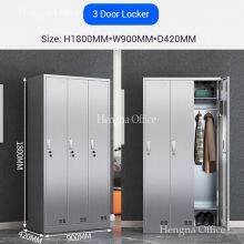 Changing Room Steel Locker | Modern Silver Finish & Padlock Hasp Optional | Fitness Club & Sauna - Verified Factory thumbnail-3