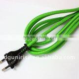 Green Textile Braided Lamp Power Cord Plug