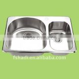 foshan double bowl satin finished Stainless steel kitchen sink HD800523
