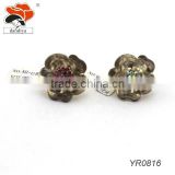 NEW Arrive fashion Latest design stainless rhinestone flower Ring