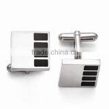 Black Enamel Square Cuff Links thumbnail-1
