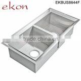 High Quality Double Bowl Handmade Commercial Stainless Steel Sinks thumbnail-1