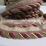 Twisted Cord Rope With Lip, Pink Yellow Red Green