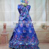 Guangdong Supplier Big Flowers Pattern Geroge Korea Silk Lace Fabrics With Stones thumbnail-3