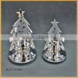 Silver Ceramic Christmas Tree Shape Stand Candle Holder thumbnail-1