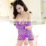 SEXY BLACK FENCE NET POT HOLE MINI DRESS BODY STOCKING LINGERIE * S-L * CLUBWEAR Most Popular thumbnail-3