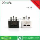 CE RoHS Approved UK Plug Dual USB Charger For Phone thumbnail-1