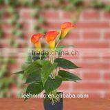 PU red orange artificial Calla Lily mini plant