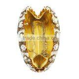 Hard Case Metal Frame Peacock Evening Clutch Bags With Crystal Stones (B1048-G) thumbnail-4