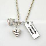 Weight Loss Fitness Necklace Sports Dumbbell GYM Strength Honour Necklace thumbnail-2