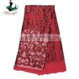 Haniye JLQ21-1/2016 Shining Embroidery French Tulle Lace / Laces Fabric Nigerian African Style With Sequins thumbnail-4