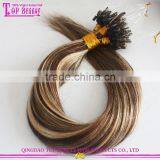 Good Feedback Ombre Micro Loop Ring Hair Extension No Shedding And Tangle Free Russian Keratin Bond Hair Extension Micro Beads