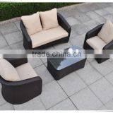 Patio Cushioned Seat Rattan Sofa Furniture Set , Brown Wicker thumbnail-1