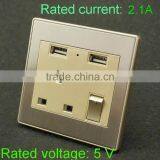 Electrical Socket With Usb Stainless Steel Wall Switch and Socket thumbnail-6