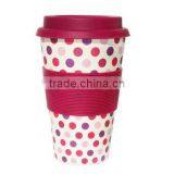 Bamboo Fiber Cup Wholesale With Silicone Lid + Holder thumbnail-3