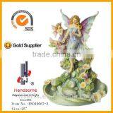 25" Antique Resin Fairy Indoor Water Fountain Garden Decoration thumbnail-1