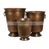 Copper Plated Luxury Antique Planters Set of 3 thumbnail-1