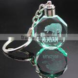 3D Laser Colorful Lighted Crystal Key Chains Key Ring With Metal Ring thumbnail-3