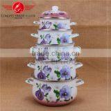 Longfei OEM 5pcs Turkey Enamel Casserole / Enamel Cookware Set Kitchen thumbnail-2