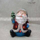 Resin Santa Claus Figurine With Led Light for Christmas Deocration thumbnail-2