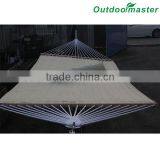 Patio Portable Lightweight Double Beige Quilted Cotton Hammock thumbnail-1