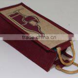 New Generation Eco-friendly One Bottle Wine Bag , Burlap Wine Tote , Burlap Tote thumbnail-3
