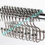 Wholesale 80mm Bathroom Metal Double Hook Curtain Ring thumbnail-4