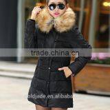 2016 New Women's Thicken Hooded Fur Collar Long Women's Parka Coat thumbnail-4