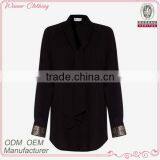 Tops Ladies Rayon Long Sleeve Black Sequin Cuff Shirt Blouse thumbnail-1