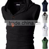 Men Cotton Hoodie Vest Custom Fit Running T-shirt With Sleeveless thumbnail-2