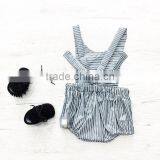 Cotton Fabric Newborn Baby Clothes Off Shoulder Korean Designers Baby Romper thumbnail-6