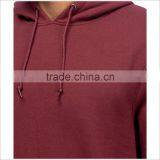 Wholesale Custome Logo Longline Fleece Dark Red Pullover Hoodie thumbnail-3
