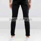 2016 Mens Stretch Skinny Jeans Distressed Denim Jeans In Black thumbnail-2