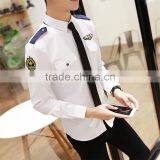 Juqian Cheap Fashion High Class OEM Cotton Man Airline Pilot Uniform Shirt Long Sleeve White Pilot Uniform Shirts Wholesale thumbnail-2
