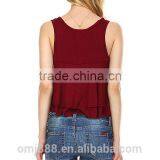Fashion Ladies Custom Ruffle Crop Top Plain thumbnail-3