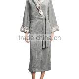 Long Lounge Robe Bath Towel Robe for Women Faux Fur Trim Dress Gown thumbnail-3
